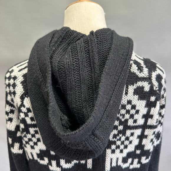 Moda International Y2k black/white Southwestern sweater tie cardigan Size medium - Picture 11 of 16